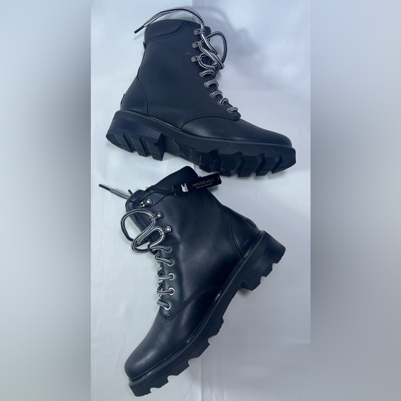 SOREL Lennox Leather Lace STKD Boot in Black Sea Salt NWT NO BOX Size:10 Women’s - Picture 8 of 15